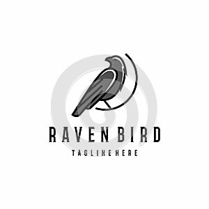 Raven bird logo line art graphic inspiration photo