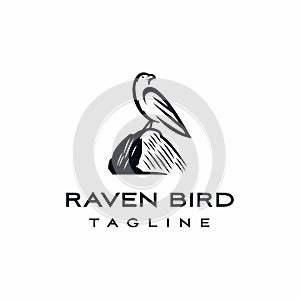Raven bird logo lineart design inspiration photo
