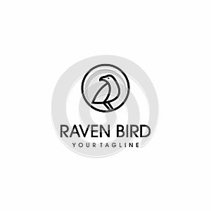 Raven bird logo design vector inspiration photo