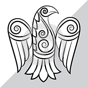 Raven in Celtic, Scandinavian style