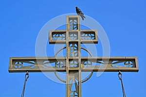 Raven on the Cross in honor of 850 anniversaries of the city in Pereslavl-Zalessky, Russia