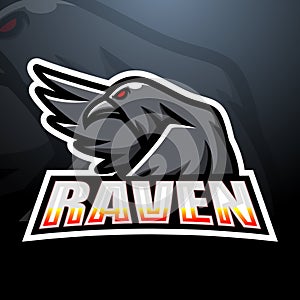 Raven esport mascot logo design photo