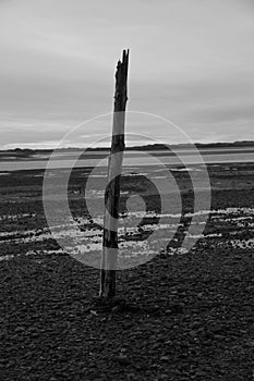 Ravenglass Beach In Monochrome, Cumbria, England.