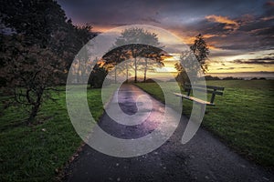 Ravenhill park sunset in Swansea