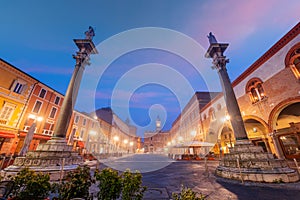 Ravenna, Italy at Piazza del Popolo with the landmark Venetian Columns photo