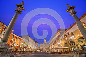 Ravenna, Italy at Piazza del Popolo with the Landmark Venetian Columns photo