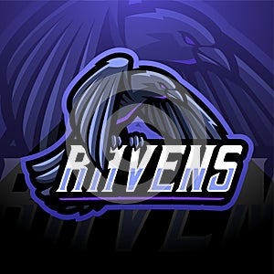 Ravens sport mascot logo design