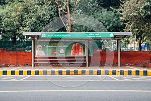 Ravinder Nagar Bus Stop in Delhi, India