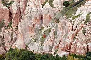 Ravine in a geological reserve. Rapa Rosie, Romania