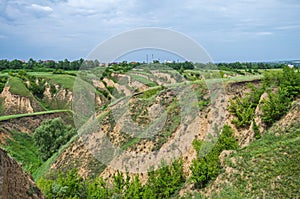 Ravines. Erosion of agricultural land