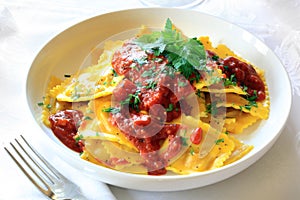 Ravioli with Bolognese Sauce