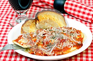 Ravioli and Garlic Bread photo