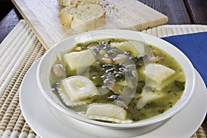 Ravioli and Kielbasa soup photo