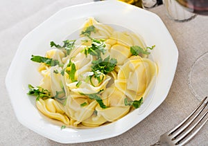 Ravioli with parsley