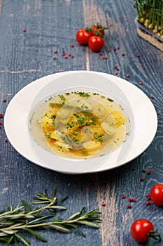 Ravioli soup