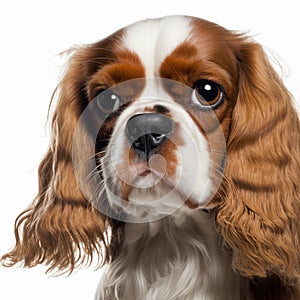 Ravishing adorable cavalier king charles dog portrait.