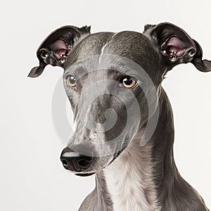 Ravishing adorable greyhound dog portrait.