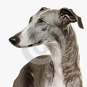 Ravishing adorable greyhound dog portrait.