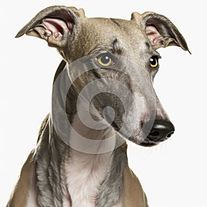 Ravishing adorable greyhound dog portrait.