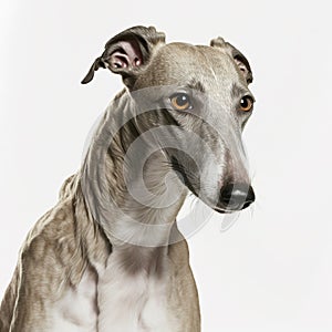 Ravishing adorable greyhound dog portrait.