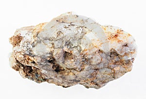 raw albite (plagioclase feldspar) stone on white