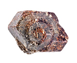 raw Almandine (almandite, garnet) crystal isolated