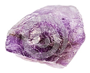 raw amethyst rock isolated on white