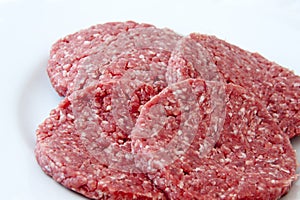 Raw beef burgers