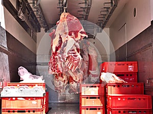 Raw beef, butchery transport