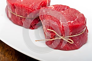 Raw beef filet mignon