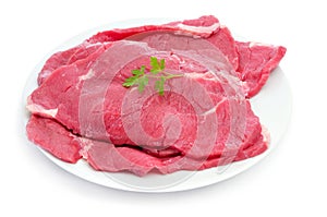 Raw beef fillets