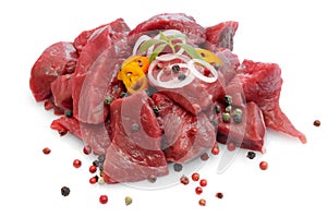 Raw beef goulash photo