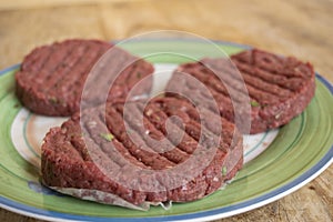 raw beef hamburger