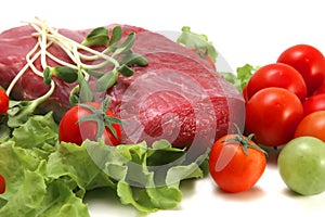 Raw beef image and vegetables