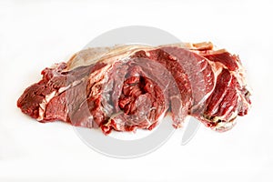 Raw beef meat chuleton photo