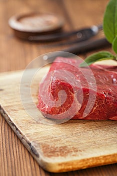 Raw beef meat fillet