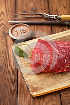 Raw beef meat fillet