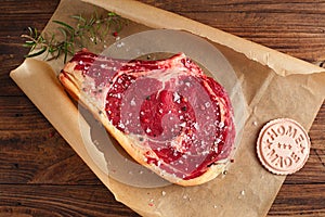 Raw beef Rib bone steak