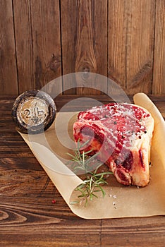 Raw beef Rib bone steak