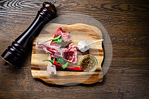 Raw beef Rib bone steak barbecue