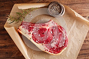 Raw beef Rib bone steak