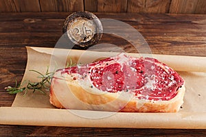 Raw beef Rib bone steak