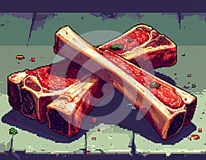 Raw Beef Ribs on Wooden Surface