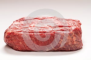 Raw Beef Roast On White Background Medium Shot