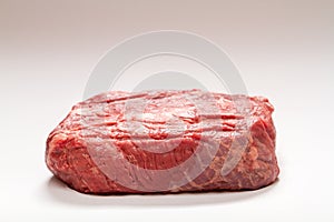 Raw Beef Roast On White Background Medium Wide Shot