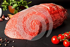 Raw beef round photo