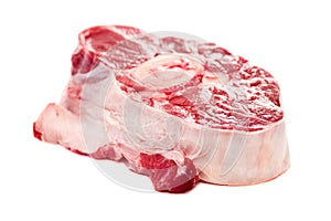 Raw beef shank isolated on the white