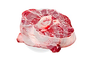 Raw beef shank isolated on the white