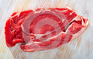 Raw beef sirloin steak