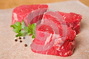 Raw Beef Tenderloin Steaks